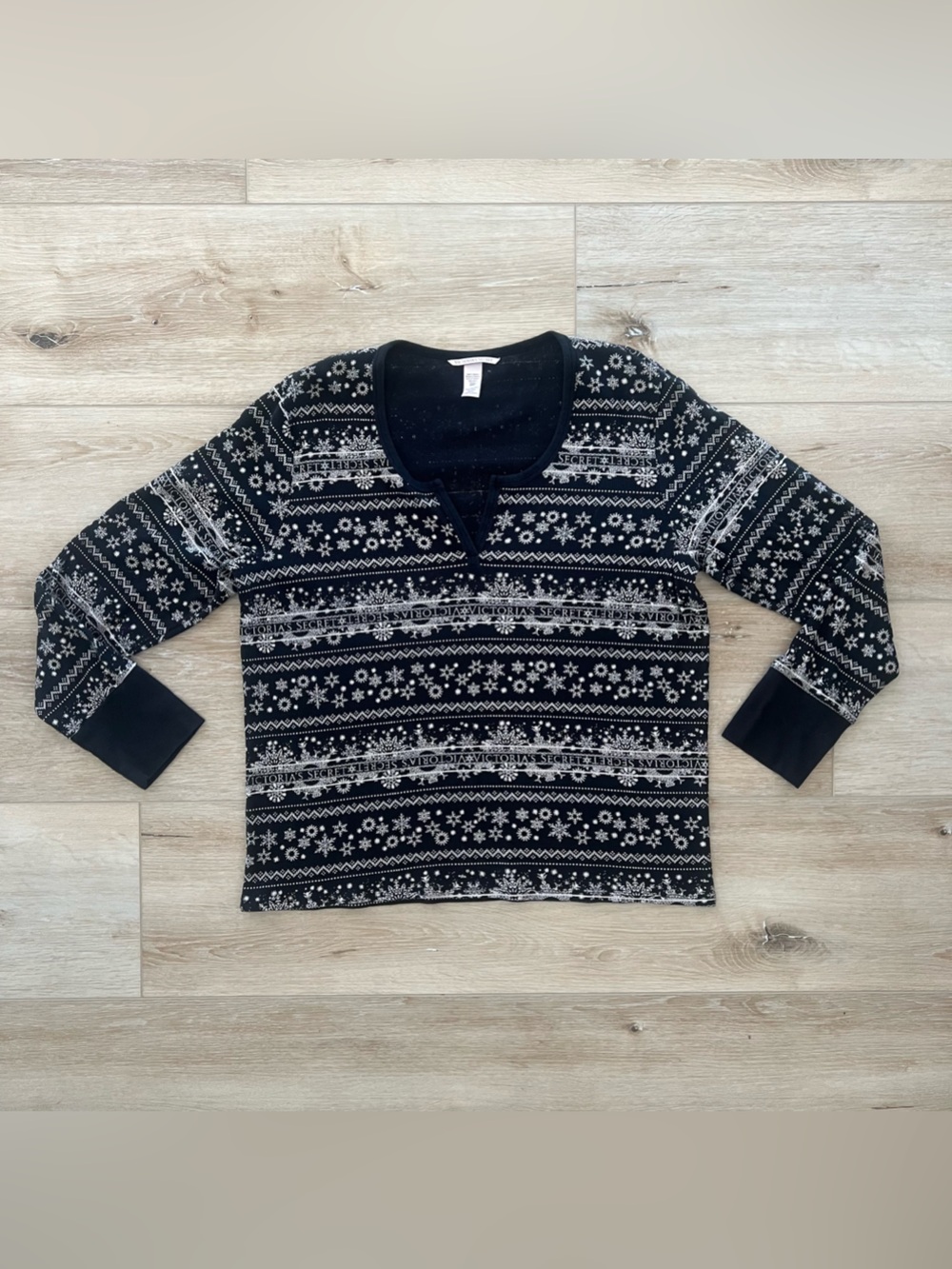 Victoria’S Secret thermal Henley fair isle top